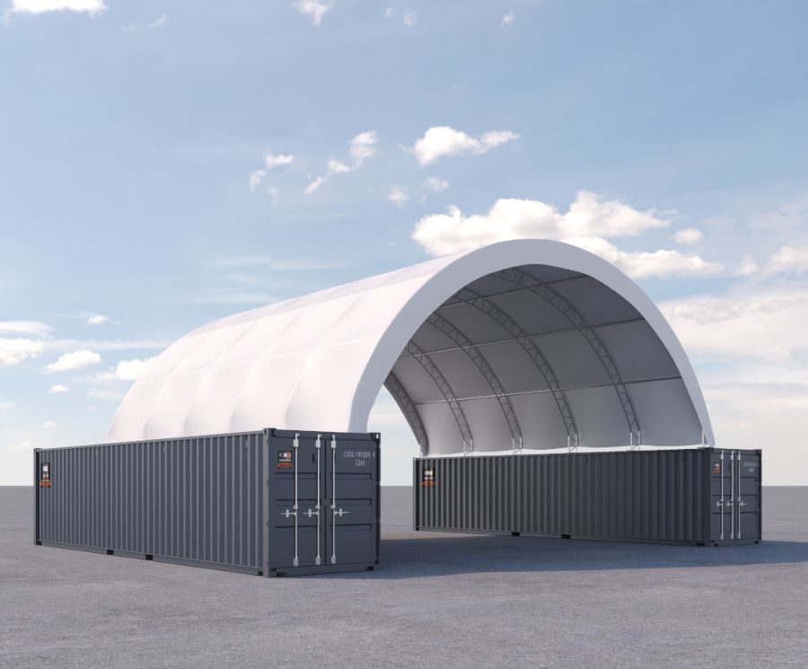 40&rsquo; x 40&rsquo; Fabric Container Shelter - CONTAINERS DIRECT PTY LTD