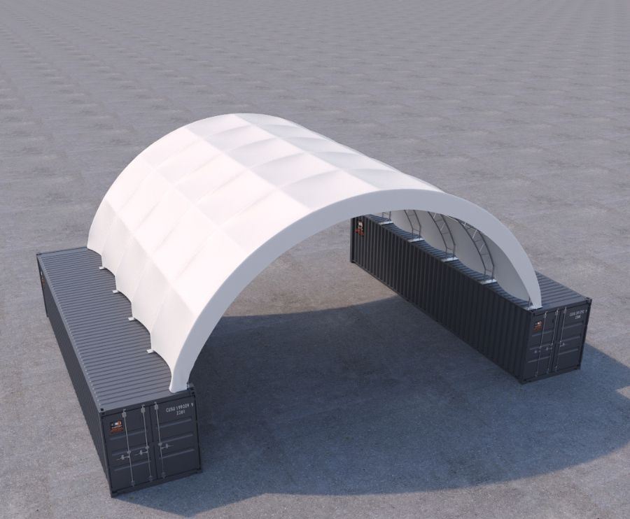 40&rsquo; x 40&rsquo; Fabric Container Shelter - CONTAINERS DIRECT PTY LTD