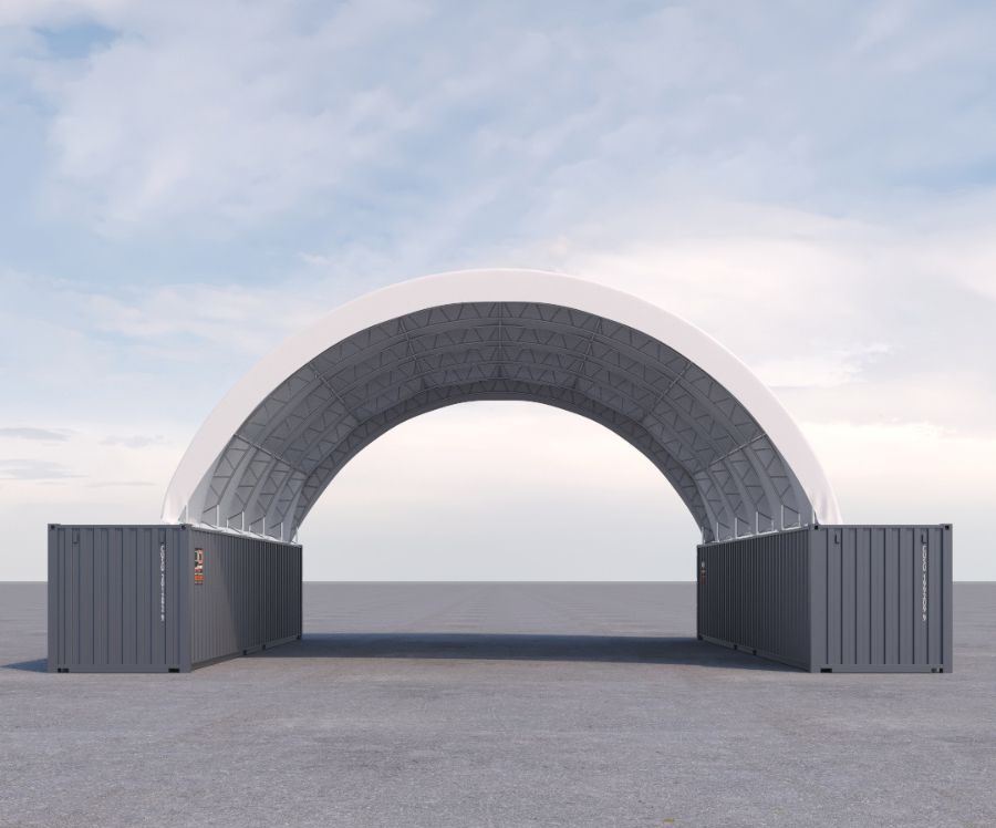 40&rsquo; x 40&rsquo; Fabric Container Shelter - CONTAINERS DIRECT PTY LTD